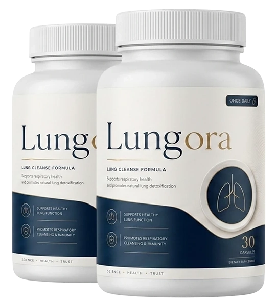 Two bottles of Lungora dietary supplement